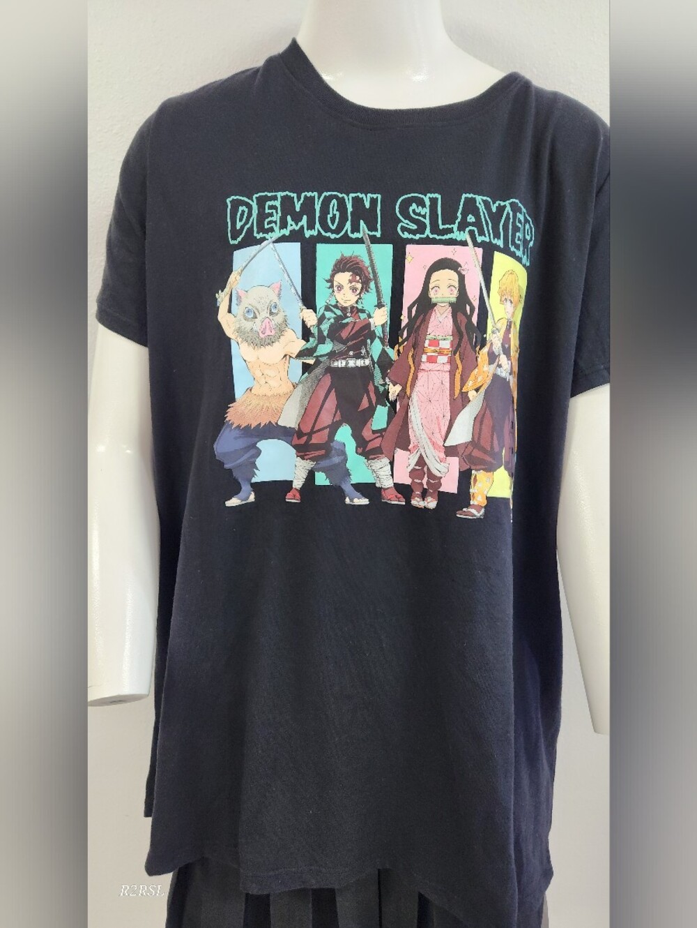 Official Demon Slayer Graphic Tee Shirt Black Womens Plus 1x NWT Otaku Core